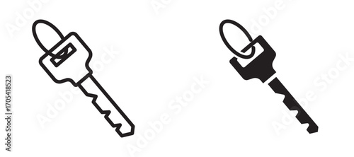 Key Icon set in black color for ui designs