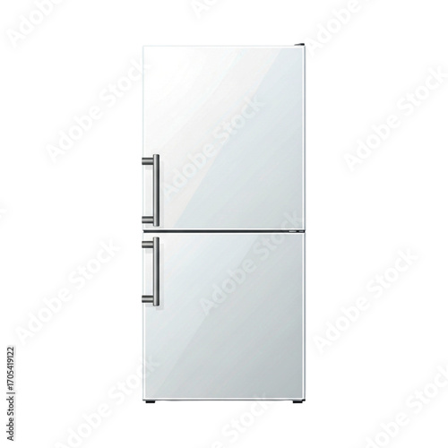 Modern White Refrigerator with Two Doors.
