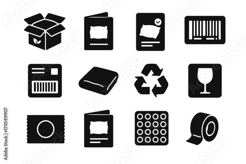Wrap smart recycle user label packing vector pillow symbol icon product bubble