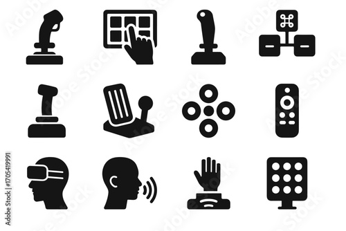 Throttle icon gesture head ai control vector foot buttons voice panel