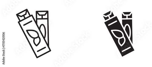 Chew gum Icon set in black color for ui designs