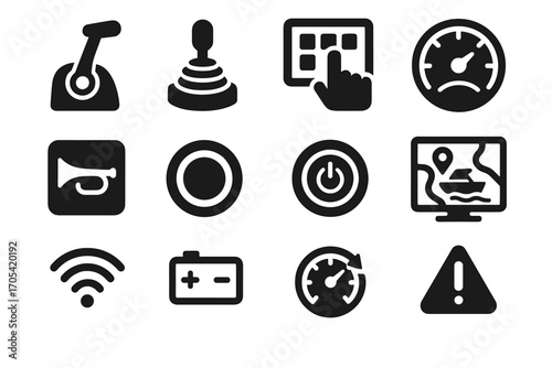 Display wireless icon boat map lever start vector system smart battery control