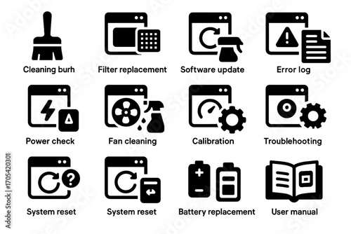 Filter vector log power error nano fan icon parts user reset oven