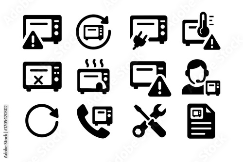 Icon oven message log power icons nano call vector diagnostic user malfunction