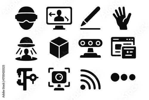 Reality sensor tool buttons vector screen gesture wireless augmented control icon stylus