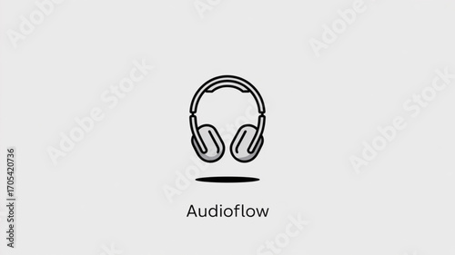 Headphone icon vector illustration music listening device or audio equipment for sound and entertainment