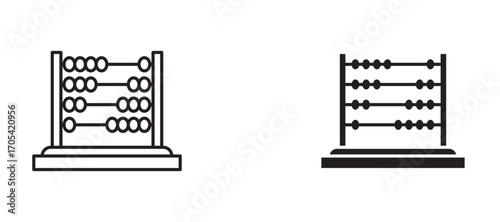 Abacus Icon set in black color for ui designs