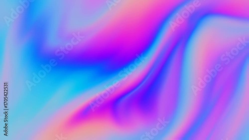 Abstract image showcasing a vibrant gradient of pink, purple, and blue hues, flowing in a wave-like pattern. The colors blend seamlessly, creating a smooth, iridescent effect