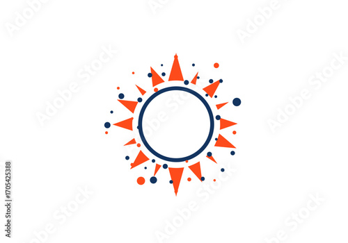 Abstract sun symbol representing energy growth innovation and radiant ideas bursting forth