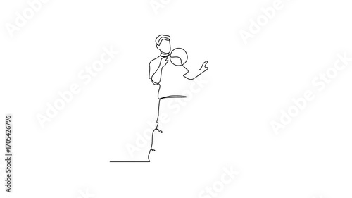 Animated self drawing of Football sport video design illustration. Player Football in action design in simple linear continuous style vector concept. Football themes design for tournament campaign.