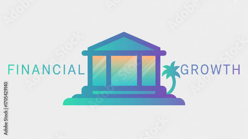 Financial growth icon representing investment, banking, and prosperity in a modern and minimalist design