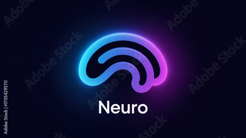 Neuro logo animation with brain icon, symbolizing neuroscience, artificial intelligence, and cognitive function in a modern, vibrant design