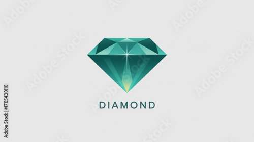 Illustration of a diamond on a, representing luxury, wealth, jewelry, and precious gemstone