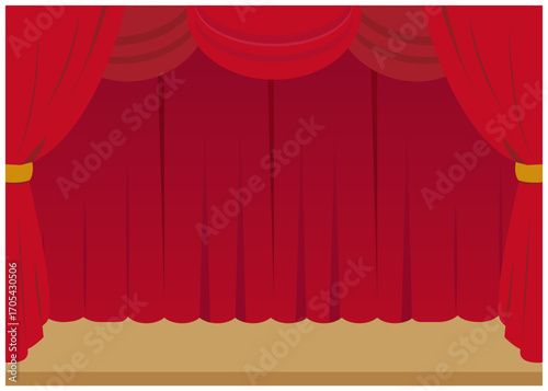 Red curtain illustration.