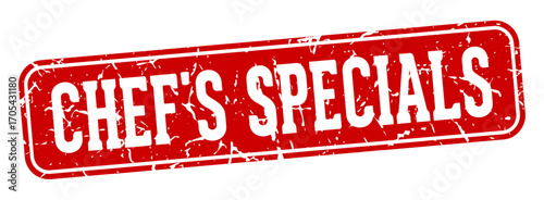 chef's specials rectangular sign. chef's specials stamp