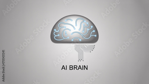 Artificial intelligence brain with circuit board, representing the concept of ai brain and neural networks