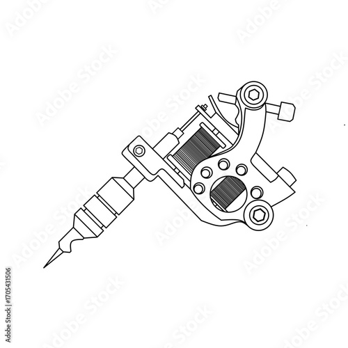  tattoo machine vector line