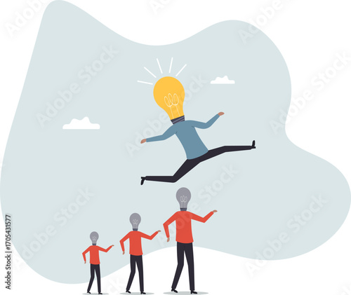 Be different, leadership individuality or unique candidate, courage or determination to success, freedom, stand out from other, freedom or creativity .about a man and his life.