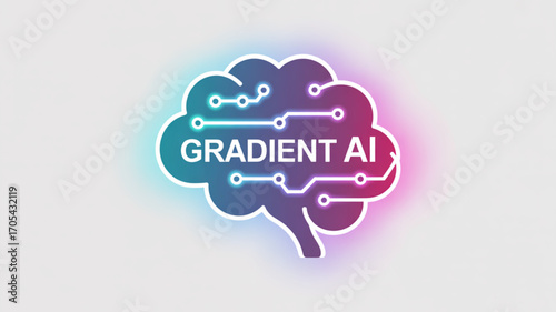 Gradient ai brain, representing artificial intelligence, machine learning, and innovative technology solutions