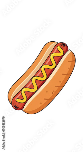 Delicious Hot Dog with Mustard 1.