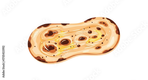 Delicious Naan Bread with Charred Spots.
