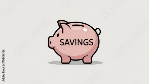 A cute piggy bank illustration, representing savings, financial security, and the importance of saving money