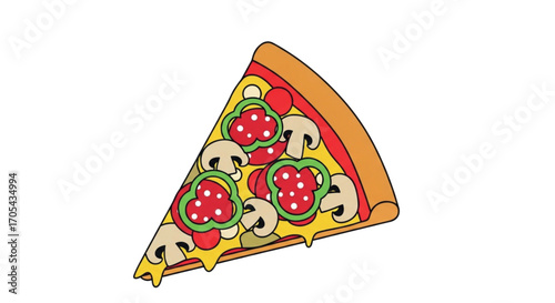 Delicious Slice of Pizza with Toppings.