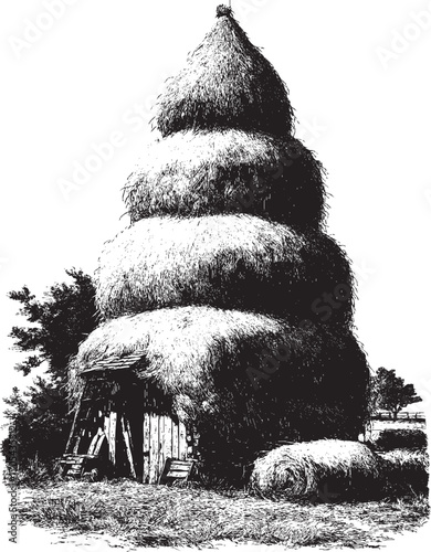 Haystack illustration on a white background. This vector illustration can be used in any size you like for advertising, logos, and other work.