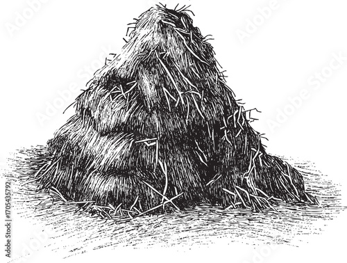 Haystack illustration on a white background. This vector illustration can be used in any size you like for advertising, logos, and other work.
