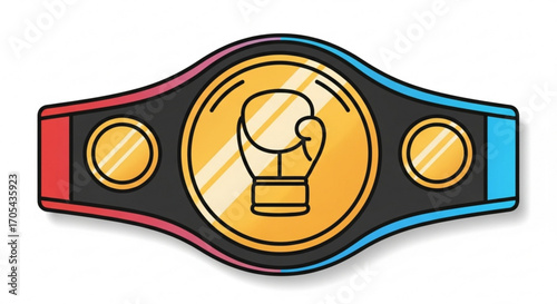 Vibrant boxing championship belt illustration ready to celebrate a knockout victory, perfect for sports marketing, event promotions, and fitness brand designs with a winning edge