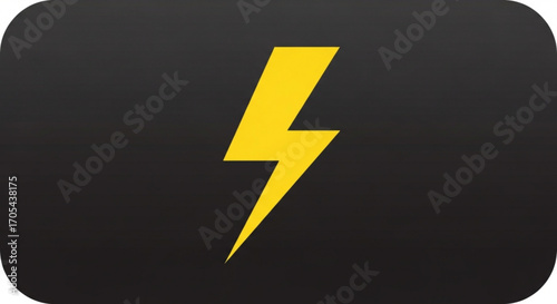 Bold yellow lightning bolt on sleek background, perfect for technology, energy, or electrifying designs, conveying power, speed, and innovation in a visually striking way