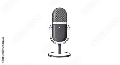 Classic studio microphone for podcasting, radio, or music recording, perfect for audio projects, voiceovers, and broadcasting, ideal for creative content and professional sound