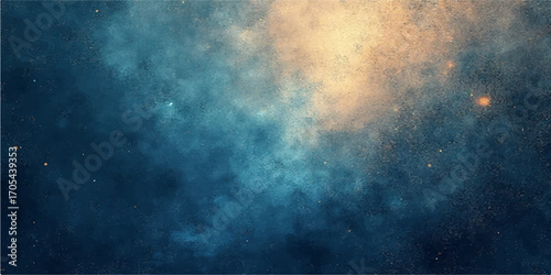 Heavy black clouds with a tinge of blue light fill the dark sky, creating a stormy texture