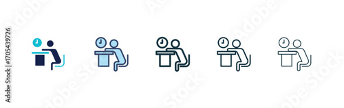 Tired person icons vectors for apps and web.