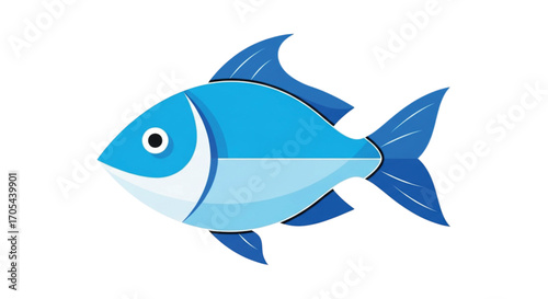 Blue Fish Illustration.