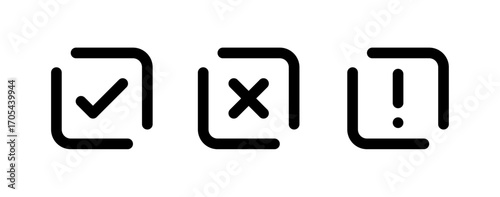 Success, Deny and Attention icons