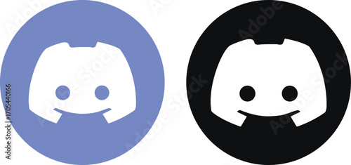 Discord Logo Icons. Round, Circle, styles icons. social network logos. social media icons.  Instant messaging social platform

