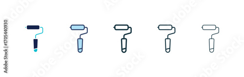 Paint roller icons vectors for apps and web.