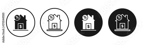 Mortgage rate icons vectors for apps and web.