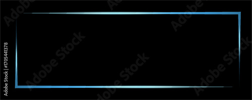 3D rendering of an abstract bright neon frame. Luminous neon line of a rectangular path. Web Background Laser Show