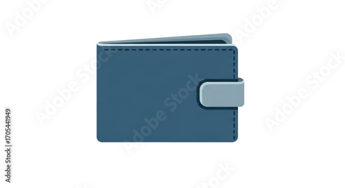 Blue Leather Wallet with Snap Closure.