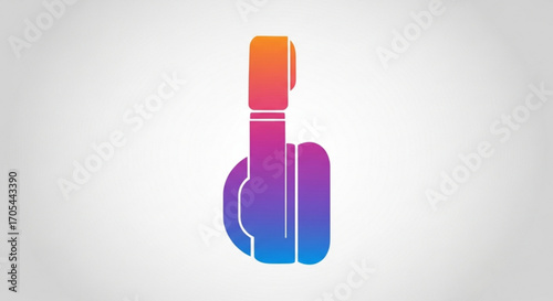 Bold vibrant middle finger gesture in striking gradient colors, expressing defiance and attitude, perfect for edgy designs or rebellious statements, a modern symbol of protest