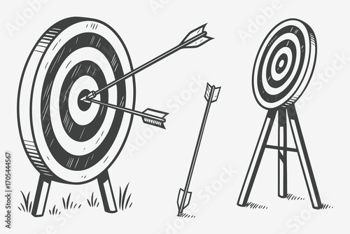 3d render of a target with arrow