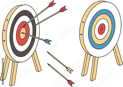 archery target with arrow