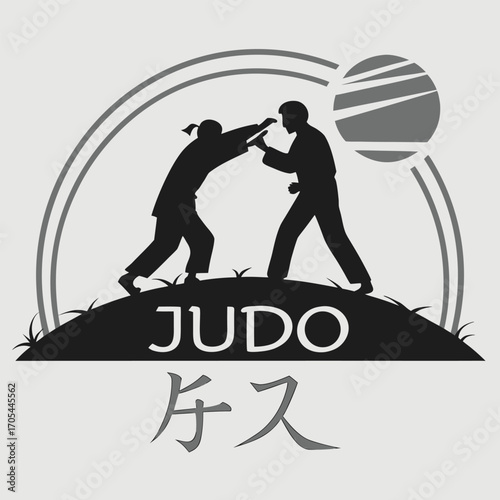 Silhouette of a judo man logo vector illustration