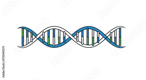 DNA Double Helix Structure Illustration.