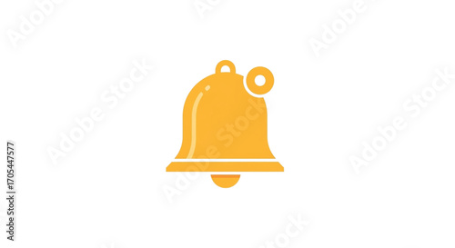 Golden Bell Notification Icon with Badge.