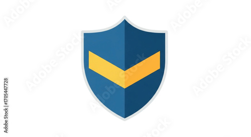 Free Download Blue Shield with Yellow Chevron Symbol. - GFXLoad