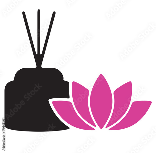 vector illustration of agarbati with flower
