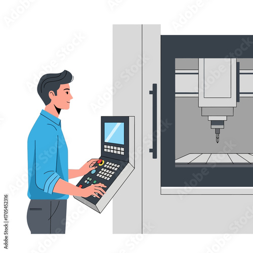 CNC Machinist Operating Advanced Manufacturing Equipment